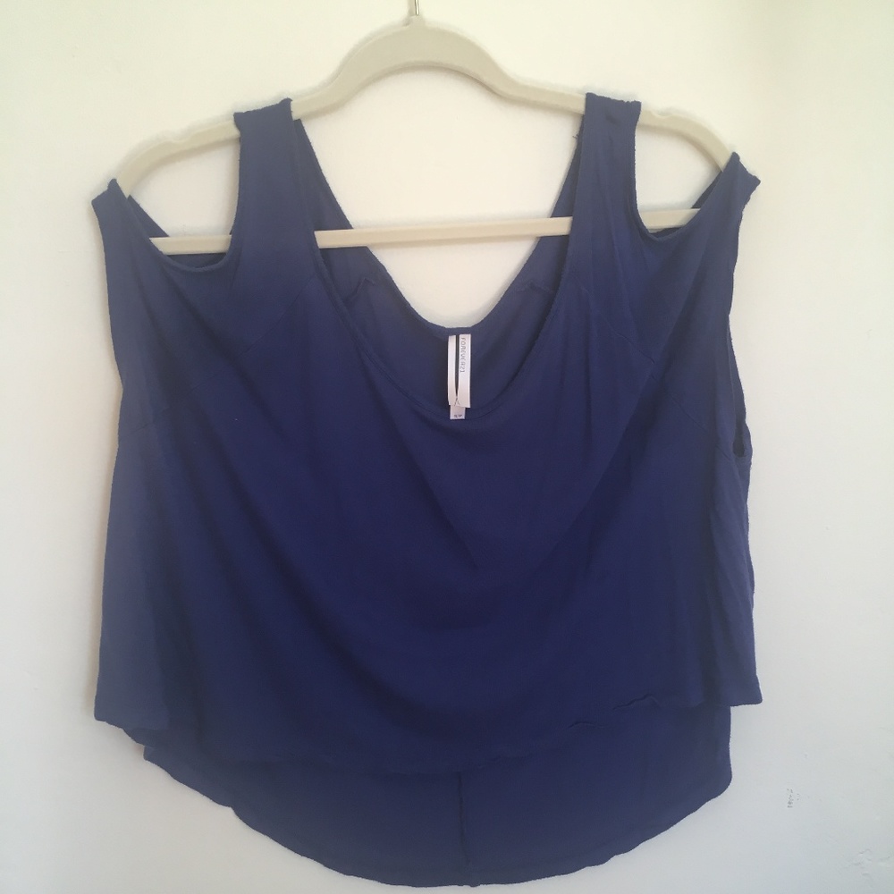 Dark blue off shoulder top Forever 21 hi-lo